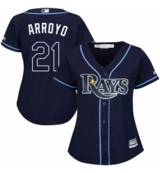 Womens Majestic Tampa Bay Rays 21 Christian Arroyo Replica Navy Blue Alternate Cool Base MLB Jersey Womens Majestic Tampa Bay Rays 21 Christian Arroyo Replica Navy Blue Alternate Cool Base MLB Jersey