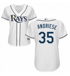 Womens Majestic Tampa Bay Rays 35 Matt Andriese Replica White Home Cool Base MLB Jersey Womens Majestic Tampa Bay Rays 35 Matt Andriese Replica White Home Cool Base MLB Jersey