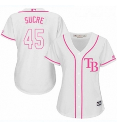 Womens Majestic Tampa Bay Rays 45 Jesus Sucre Replica White Fashion Cool Base MLB Jersey Womens Majestic Tampa Bay Rays 45 Jesus Sucre Replica White Fashion Cool Base MLB Jersey