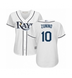 Women's Tampa Bay Rays #10 Mike Zunino Authentic White Home Cool Base Baseball Player Jersey Women's Tampa Bay Rays #10 Mike Zunino Authentic White Home Cool Base Baseball Player Jersey