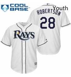 Youth Majestic Tampa Bay Rays 28 Daniel Robertson Replica White Home Cool Base MLB Jersey Youth Majestic Tampa Bay Rays 28 Daniel Robertson Replica White Home Cool Base MLB Jersey
