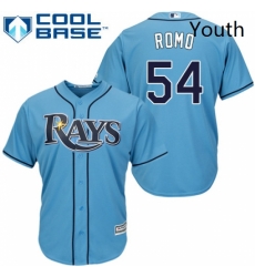 Youth Majestic Tampa Bay Rays 54 Sergio Romo Authentic Light Blue Alternate 2 Cool Base MLB Jersey Youth Majestic Tampa Bay Rays 54 Sergio Romo Authentic Light Blue Alternate 2 Cool Base MLB Jersey