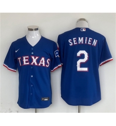 Men Texas Rangers 2 Marcus Semien Royal With Patch Cool Base Stitched Baseball Jersey Men Texas Rangers 2 Marcus Semien Royal With Patch Cool Base Stitched Baseball Jersey