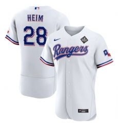 Men Texas Rangers 28 Jonah Heim White 2023 World Series Flex Base Stitched Baseball Jersey Men Texas Rangers 28 Jonah Heim White 2023 World Series Flex Base Stitched Baseball Jersey
