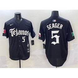 Men Texas Rangers 5 Corey Seager Black Mexico 2025 Vapor Premier Limited Stitched Baseball Jersey