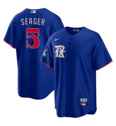 Men Texas Rangers 5 Corey Seager Royal 2023 City Connect Stitched Baseball Jersey Men Texas Rangers 5 Corey Seager Royal 2023 City Connect Stitched Baseball Jersey