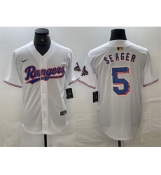 Men Texas Rangers 5 Corey Seager White Gold Cool Base Stitched Baseball Jersey Men Texas Rangers 5 Corey Seager White Gold Cool Base Stitched Baseball Jersey