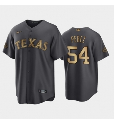 Men Texas Rangers 54 Martin Perez 2022 All Star Charcoal Cool Base Stitched Baseball Jersey Men Texas Rangers 54 Martin Perez 2022 All Star Charcoal Cool Base Stitched Baseball Jersey