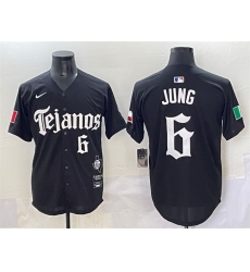 Men Texas Rangers 6 Josh Jung Black Mexico 2025 Vapor Premier Limited Stitched Baseball Jersey