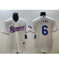 Men Texas Rangers 6 Josh Jung White With Patch Cool Base Stitched Baseball Jersey Men Texas Rangers 6 Josh Jung White With Patch Cool Base Stitched Baseball Jersey