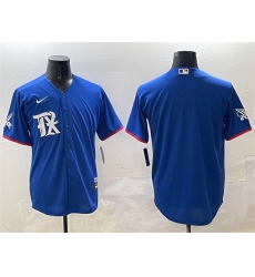 Men Texas Rangers Blank Royal City Connect Stitched Baseball Jersey