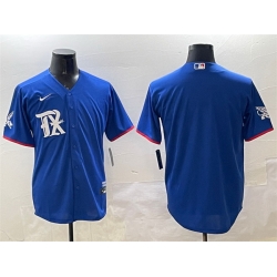 Men Texas Rangers Blank Royal City Connect Stitched Baseball Jersey