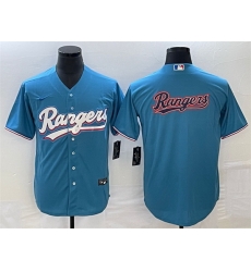 Men Texas Rangers Blue Team Big Logo Cool Base Stitched Baseball Jersey Men Texas Rangers Blue Team Big Logo Cool Base Stitched Baseball Jersey