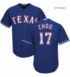 Mens Majestic Texas Rangers 17 Shin Soo Choo Authentic Royal Blue Team Logo Fashion Cool Base MLB Jersey Mens Majestic Texas Rangers 17 Shin Soo Choo Authentic Royal Blue Team Logo Fashion Cool Base MLB Jersey