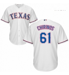 Mens Majestic Texas Rangers 61 Robinson Chirinos Replica White Home Cool Base MLB Jersey Mens Majestic Texas Rangers 61 Robinson Chirinos Replica White Home Cool Base MLB Jersey