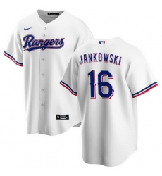 Men's Texas Rangers #16 Travis Jankowski White Cool Base Stitched Baseball Jersey Men's Texas Rangers #16 Travis Jankowski White Cool Base Stitched Baseball Jersey