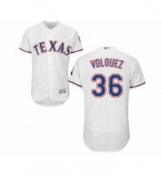 Mens Texas Rangers 36 Edinson Volquez White Home Flex Base Authentic Collection Baseball Jersey Mens Texas Rangers 36 Edinson Volquez White Home Flex Base Authentic Collection Baseball Jersey