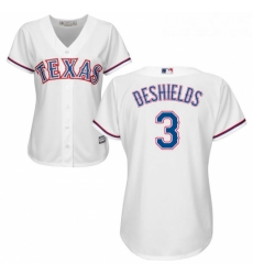 Womens Majestic Texas Rangers 3 Delino DeShields Authentic White Home Cool Base MLB Jersey Womens Majestic Texas Rangers 3 Delino DeShields Authentic White Home Cool Base MLB Jersey