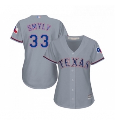 Womens Texas Rangers 33 Drew Smyly Replica Grey Road Cool Base Baseball Jersey Womens Texas Rangers 33 Drew Smyly Replica Grey Road Cool Base Baseball Jersey