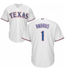 Youth Majestic Texas Rangers 1 Elvis Andrus Replica White Home Cool Base MLB Jersey Youth Majestic Texas Rangers 1 Elvis Andrus Replica White Home Cool Base MLB Jersey