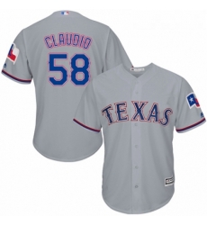 Youth Majestic Texas Rangers 58 Alex Claudio Authentic Grey Road Cool Base MLB Jersey Youth Majestic Texas Rangers 58 Alex Claudio Authentic Grey Road Cool Base MLB Jersey
