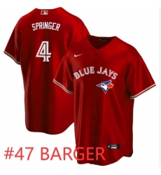 MLB Toronto Blue Jays for #47 Barger Red Stitched MLB jersey MLB Toronto Blue Jays for #47 Barger Red Stitched MLB jersey