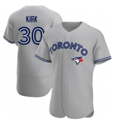 Men Nike Toronto Blue Jays #30 Alejandro Kirk Gray Home Stitched Cool Base Player Jersey Men Nike Toronto Blue Jays #30 Alejandro Kirk Gray Home Stitched Cool Base Player Jersey