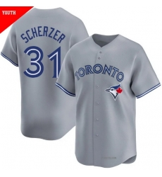 Men Toronto Blue Jays 31 Max Scherzer Gray Cool Base Stitched Baseball Jersey