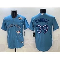 Men Toronto Blue Jays 39 Trey Yesavage Blue 2025 World Series Home Cool Base Stitched Baseball Jersey