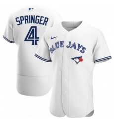 Men Toronto Blue Jays 4 George Springer 2020 White Flex Base Stitched Jerse Men Toronto Blue Jays 4 George Springer 2020 White Flex Base Stitched Jerse