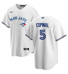 Men Toronto Blue Jays 5 Santiago Espinal White Cool Base Stitched Jersey Men Toronto Blue Jays 5 Santiago Espinal White Cool Base Stitched Jersey
