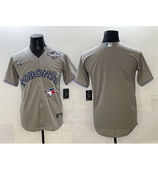 Men Toronto Blue Jays Blank Grey 2025 World Series Cool Base Stitched Baseball Jersey