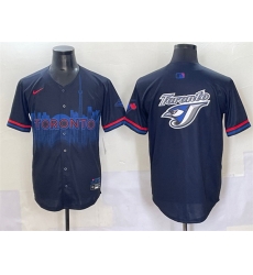 Men Toronto Blue Jays Team Big Logo Navy 2024 City Connect Limited Stitched Baseball Jersey