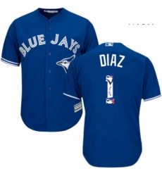 Mens Majestic Toronto Blue Jays 1 Aledmys Diaz Authentic Blue Team Logo Fashion MLB Jersey Mens Majestic Toronto Blue Jays 1 Aledmys Diaz Authentic Blue Team Logo Fashion MLB Jersey
