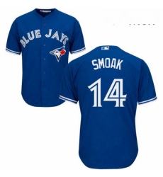 Mens Majestic Toronto Blue Jays 14 Justin Smoak Replica Blue Alternate MLB Jersey Mens Majestic Toronto Blue Jays 14 Justin Smoak Replica Blue Alternate MLB Jersey