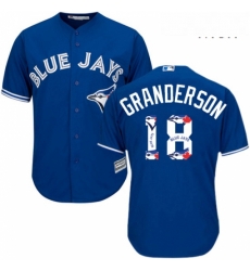 Mens Majestic Toronto Blue Jays 18 Curtis Granderson Authentic Blue Team Logo Fashion MLB Jersey Mens Majestic Toronto Blue Jays 18 Curtis Granderson Authentic Blue Team Logo Fashion MLB Jersey