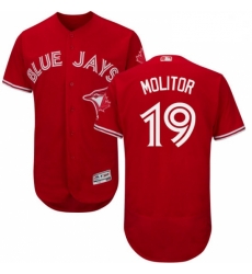 Mens Majestic Toronto Blue Jays 19 Paul Molitor Scarlet Flexbase Authentic Collection Alternate MLB Jersey Mens Majestic Toronto Blue Jays 19 Paul Molitor Scarlet Flexbase Authentic Collection Alternate MLB Jersey