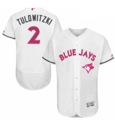 Mens Majestic Toronto Blue Jays 2 Troy Tulowitzki Authentic White 2016 Mothers Day Fashion Flex Base Jersey Mens Majestic Toronto Blue Jays 2 Troy Tulowitzki Authentic White 2016 Mothers Day Fashion Flex Base Jersey