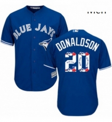 Mens Majestic Toronto Blue Jays 20 Josh Donaldson Authentic Blue Team Logo Fashion MLB Jersey Mens Majestic Toronto Blue Jays 20 Josh Donaldson Authentic Blue Team Logo Fashion MLB Jersey