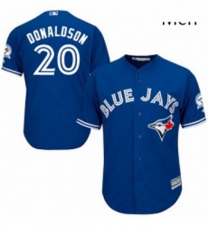 Mens Majestic Toronto Blue Jays 20 Josh Donaldson Replica Blue Alternate 40th Anniversary Patch MLB Jersey Mens Majestic Toronto Blue Jays 20 Josh Donaldson Replica Blue Alternate 40th Anniversary Patch MLB Jersey