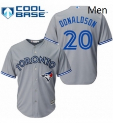 Mens Majestic Toronto Blue Jays 20 Josh Donaldson Replica Grey Road MLB Jersey Mens Majestic Toronto Blue Jays 20 Josh Donaldson Replica Grey Road MLB Jersey