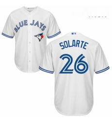Mens Majestic Toronto Blue Jays 26 Yangervis Solarte Replica White Home MLB Jersey Mens Majestic Toronto Blue Jays 26 Yangervis Solarte Replica White Home MLB Jersey