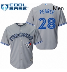 Mens Majestic Toronto Blue Jays 28 Steve Pearce Replica Grey Road MLB Jersey Mens Majestic Toronto Blue Jays 28 Steve Pearce Replica Grey Road MLB Jersey