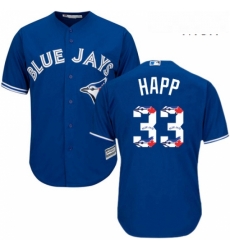 Mens Majestic Toronto Blue Jays 33 JA Happ Authentic Blue Team Logo Fashion MLB Jersey Mens Majestic Toronto Blue Jays 33 JA Happ Authentic Blue Team Logo Fashion MLB Jersey