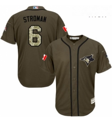 Mens Majestic Toronto Blue Jays 6 Marcus Stroman Authentic Green Salute to Service MLB Jersey Mens Majestic Toronto Blue Jays 6 Marcus Stroman Authentic Green Salute to Service MLB Jersey