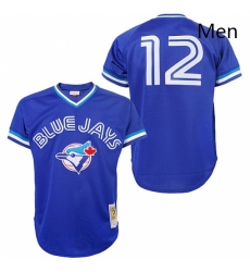 Mens Mitchell and Ness Toronto Blue Jays 12 Roberto Alomar Authentic Blue 1993 Throwback MLB Jersey Mens Mitchell and Ness Toronto Blue Jays 12 Roberto Alomar Authentic Blue 1993 Throwback MLB Jersey