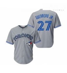Mens Toronto Blue Jays 27 Vladimir Guerrero Jr Replica Grey Road Baseball Jersey Mens Toronto Blue Jays 27 Vladimir Guerrero Jr Replica Grey Road Baseball Jersey