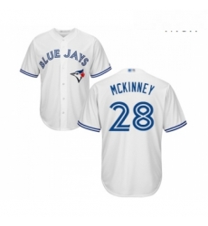 Mens Toronto Blue Jays 28 Billy McKinney Replica White Home Baseball Jersey Mens Toronto Blue Jays 28 Billy McKinney Replica White Home Baseball Jersey
