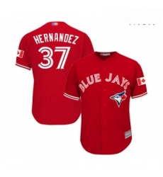 Mens Toronto Blue Jays 37 Teoscar Hernandez Replica Scarlet Alternate Cool Base Baseball Jersey Mens Toronto Blue Jays 37 Teoscar Hernandez Replica Scarlet Alternate Cool Base Baseball Jersey