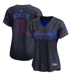 Women Toronto Blue Jays 11 Bo Bichette Black 2024 City Connect Limited Stitched Baseball Jersey Women Toronto Blue Jays 11 Bo Bichette Black 2024 City Connect Limited Stitched Baseball Jersey